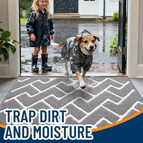 OLANLY Front Door Mat 47x20, Low-Profile Easy Clean Doormat - Image 2
