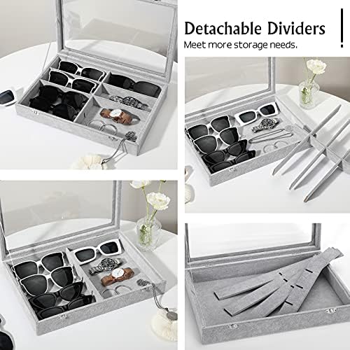 Emibele Glasses Organizer Jewelry Tray, 8 Grids - Image 4