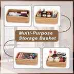 BTSKY Small Remote Basket for Coffee Table Entryway Living Room 9.6''x6.5'' - Image 7