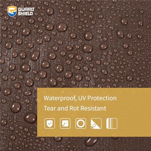 GUARD SHIELD Tarps Heavy Duty Waterproof 10x12 Feet Brown/Silver Poly Tarp - Image 3