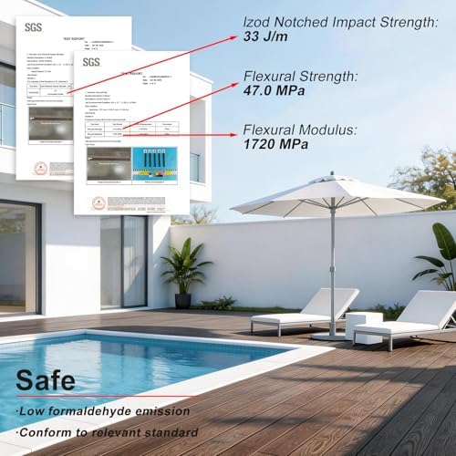 Outdoor Solid 8ft Composite Decking Boards 6 Pcs, Teak&Ancient Wood - Image 5