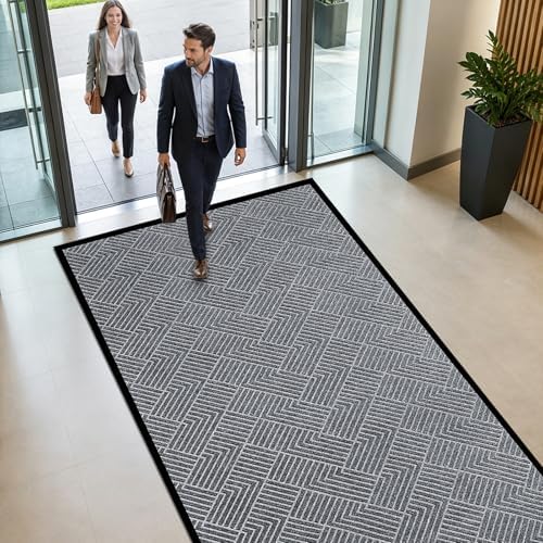 3' x 10' Commercial Runner Rug, Extra Long Front Door Mat, Hallway Runner Floor - Image 2