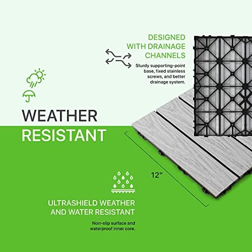 NewTechWood UltraShield Naturale 1 ft. x 1 ft. Composite Deck Tiles - Image 3
