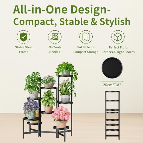 8 Tiered Plant Stand Indoor for Multiple Large Planter, Tall Heavy Duty - Image 5