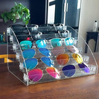 Sunglasses Organizer Clear Eyeglasses Display Case Sticker Display Tray by MineSign