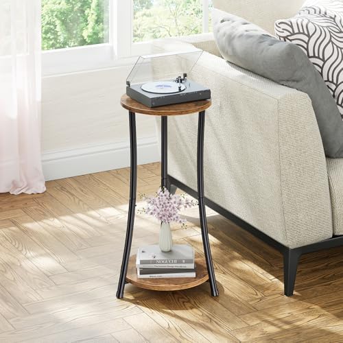 Simple Trending Round Side Table, 2 Tiers End Table - Image 3