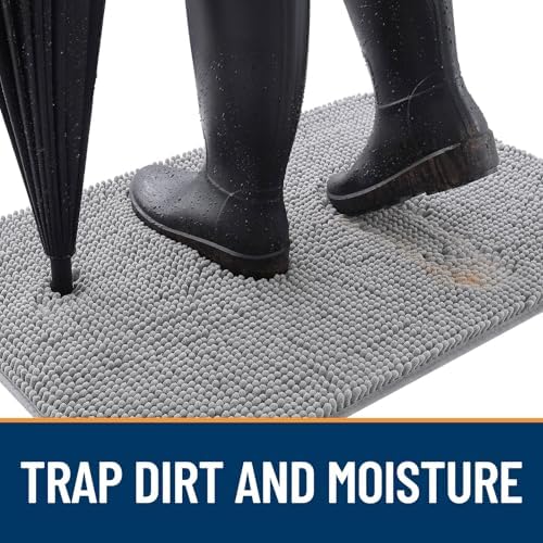 OLANLY Dog Door Mat for Muddy Paws 59x20, Super Absorbent Chenille Mud Mat - Image 2