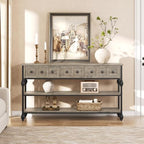 Garvee 52" Console Table with 3 Drawers, Roman Column Entryway Table, Narrow - Image 4