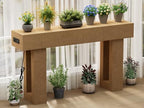 63 Inch Long Console Table w/Outlets & USB Ports, Narrow Rectangular Sofa Table - Image 6