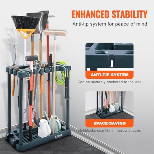 VEVOR Garden Tool Organizer, 10 Slots, Yard Tool Tower Rack - Image 4