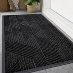 Smiry Front Door Mat Outside Entrance, Low Profile Rubber Doormat by Smiry