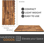 Majestick Goods 6-Pack Longboard Acacia Wood Interlocking Deck Tiles - Image 6