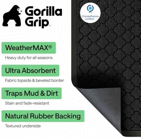 GORILLA GRIP WeatherMAX Door Mat, Indoor Outdoor - Image 2