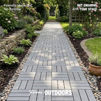 Acacia Wood Interlocking Deck Tiles, Patio & Backyard Tile, 12 in - Image 3