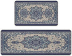 Boho Vintage Floral Kitchen Rugs Set of 2 by Livcoz
