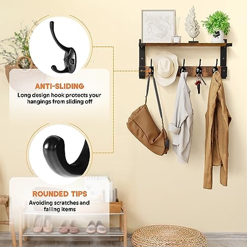 Oraich Wall Hooks with Shelf, Coat Rack Wall Mount - Image 3