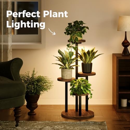 Bamworld Plant Stand with Grow Lights Corner Plant Stand 4 Tier - Image 2