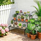 Plant Pot Stand Shelf, 3 Tier Flower Ladder Display Rack, Metal Succulent - Image 2