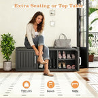 2-Tier Storage Bench, Waterproof UV-Resistant Outdoor Shoe Storage Cabinet - Image 3