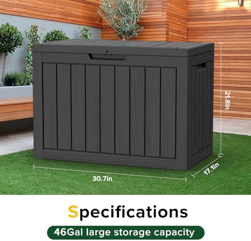 46 Gallon Outdoor Deck Box, Lockable Waterproof Outdoor Storage Boxes - Image 5