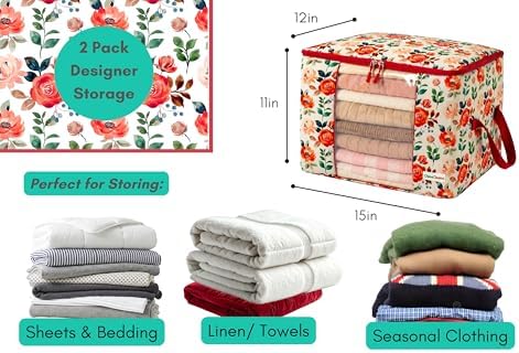 Chaos Cleared Canvas Storage Bags Designer Organizer 2 Pack – Seasonal Storage - Image 2