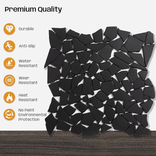 Black Pebble Tile for Shower Floor - Image 4