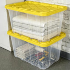 4-Pack 27 Gallon Clear Storage Bins, Heavy-Duty Snap-Fit Lids - Image 3
