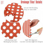 Tinideya 50 Pcs Drainage Mats 11.8'' x 11.8'' Modular Interlocking Floor - Image 3
