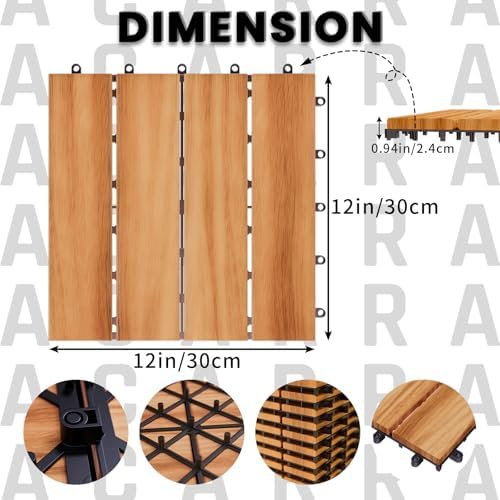 10pcs Golden Select Composite or Rubber Interlocking Deck Tiles -12" UV - Image 2