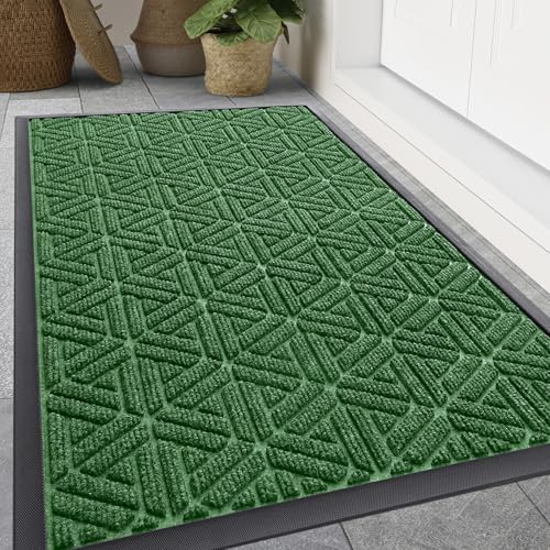 Smiry Front Door Mat Outside Entrance, Low Profile Rubber Doormat by Smiry
