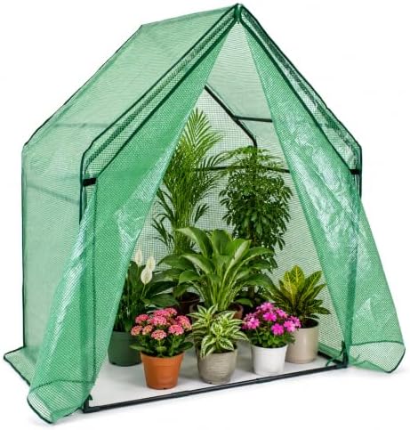 Gardzen Small Walk-in Greenhouse, Reinforced PE Cover by Gardzen