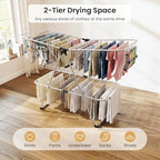 Tangkula Clothes Drying Rack Foldable, 2-Level Heavy-Duty Aluminum Laundry - Image 5
