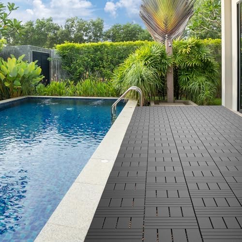 Patio Deck Tiles Waterproof and Non-Slip Interlocking Deck Tiles 44 Pack - Image 6