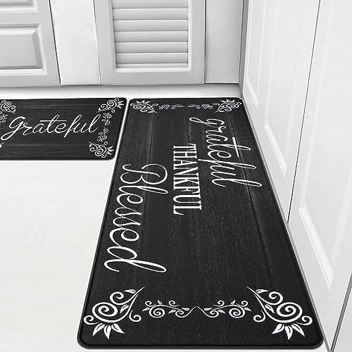 HEBE Anti Fatigue Kitchen Mat Set of 2 Non Slip Cushioned Kitchen Mats by HEBE