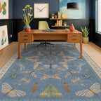 Hazo Haus 6x9 Blue Floral Rug for Dining Room Table - Image 6
