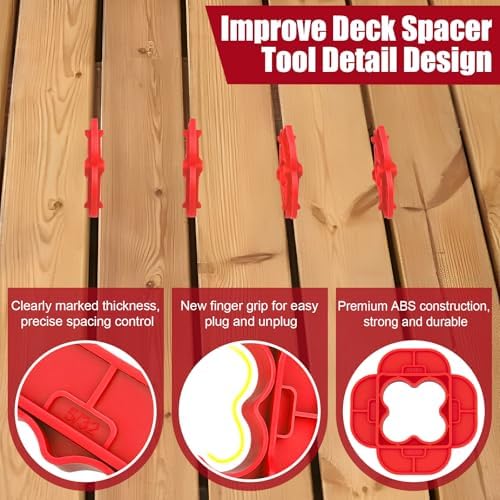 4 Packs 4-in-1 Multi-Size Deck Spacer Tool, 4 Thicknesses Deck Board Spacers - Image 3
