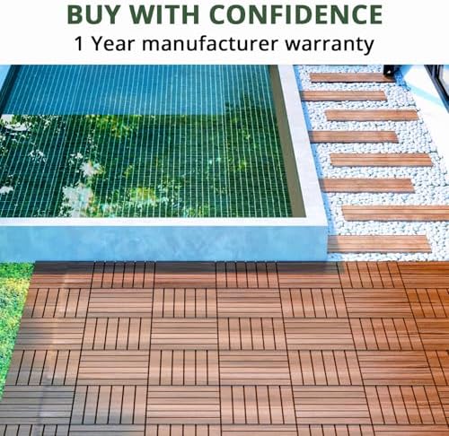 BEEFURNI Interlocking Acacia Wood Deck Tiles 12x12 - Image 6
