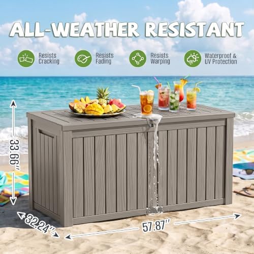 320 Gallon Outdoor Storage Box, Deck Box Waterproof, Toy Storage Bin - Image 2