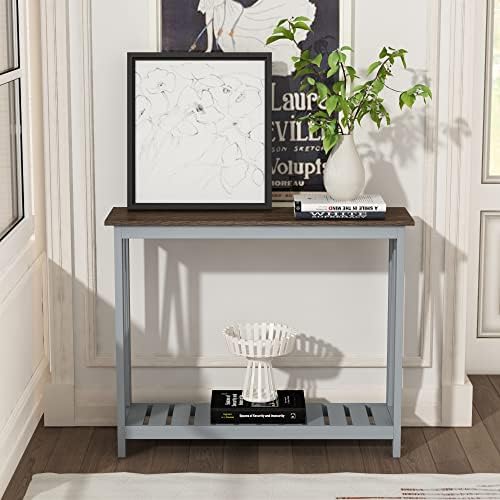 ChooChoo Farmhouse Console Table, Narrow Sofa Table - Image 3