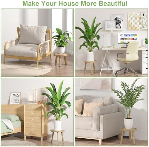 5-Pack Wood Plant Stands Indoor, Single Plant Stand - Image 5