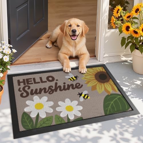 LUMI Outside Welcome Door Mat 17x30, Non-Slip Durable Rubber Easy Clean - Image 5