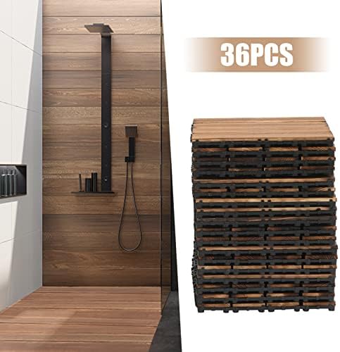 Wood Plastic Composite Patio Deck Tiles, 12”x12” Interlocking Decking Tiles - Image 7