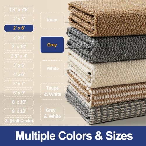Faux Jute Runner Rug 2'x6', Washable & Non-Slip - Image 4