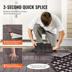 VEVOR 54 sq. ft Plastic Interlocking Deck Tiles, 54 Pack, Patio Floor Decking - Image 5