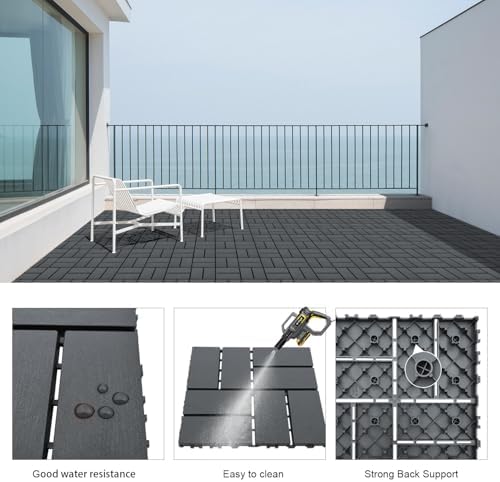 36 PCS Plastic Interlocking Patio Deck Tiles - Image 2