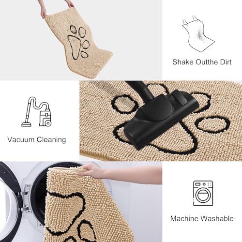 Smiry Dog Door Mat for Muddy Paws, Absorbent Dirt Trapper Non Slip Quick Dry - Image 6