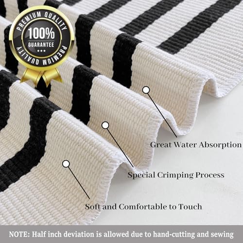 KILOCOCO Beige Striped Rug 5x7 Area Rugs - Image 3