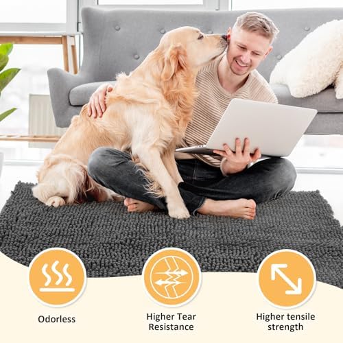 Absorbent Dog Door Mat for Muddy Paws, Trap Dirt Front Door Mat Indoor Entrance - Image 5