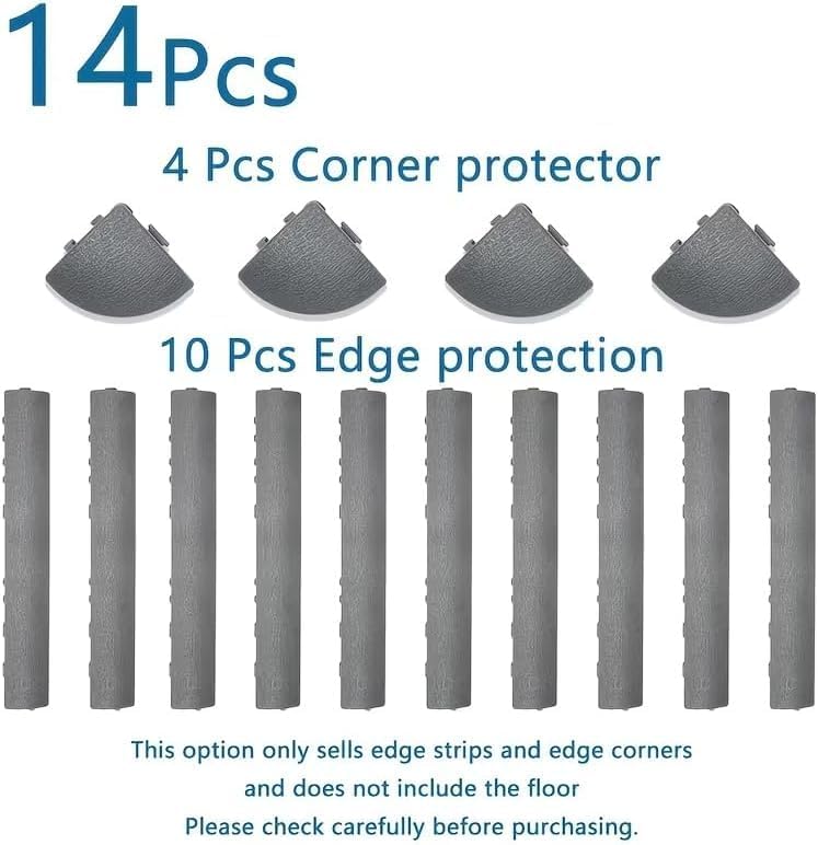 COLMO 14PCS Interlocking Deck Tile Edging Plastic Trim Set - Image 2