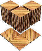 Goplus 48-Pack Acacia Wood Interlocking Deck Tiles by Goplus